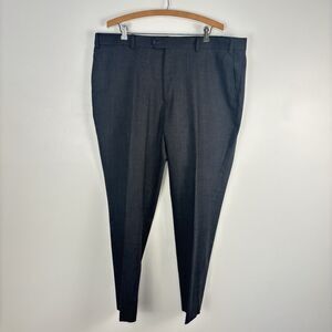 Bar III Mens 40x30 Slim Fit Wool Blend Gray Dress Pants Career Flat Front